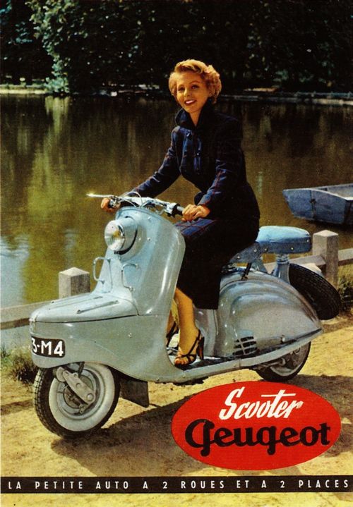 woman scooter vintage-ads